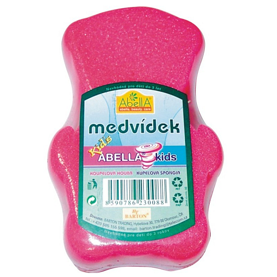 Abella Miś Kids gąbka kąpielowa dla dzieci różne kolory 12 cm 1 sztuka