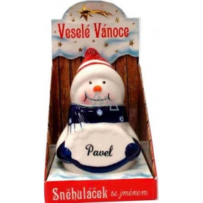 Nekupto Sněhuláček se jménem Pavel Vánoční dekorace rozměr 8 cm
