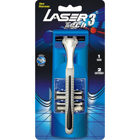 Zorrik Laser Tech 3 trojbřitý holící strojek pro muže + 2 břity