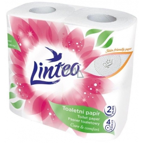 Linteo Care & Comfort papier toaletowy biały 150 arkuszy 2 warstwowy 17 m, 4 sztuki