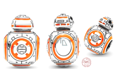 Zawieszka ze srebra próby 925 Marvel Star Wars Droid BB-8, koralik do bransoletki