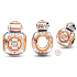 Zawieszka ze srebra próby 925 Marvel Star Wars Droid BB-8, koralik do bransoletki