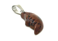 Jaspis czerwony Miesiąc wisiorek naturalny kamień, ręcznie szlifowana figurka 2,2 x 10 mm, kamień pełnej pieczy
