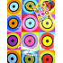 Nekupto Dárková papírová taška 23 x 18 x 10 cm Barevné kruhy 1 kus 346 40