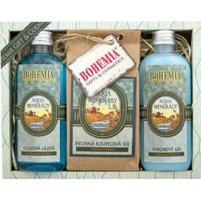 Bohemia Gifts Aqua Minerály sprchový gel 100 ml + sůl do koupele 150 g + olejová lázeň 100 ml, kosmetická sada