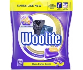 Woolite Dark Black & Denim gelové kapsle s keratinem na tmavé a černé prádlo, odstraní skvrny, ochrana před ztrátou tvaru a zachování intenzity barvy 28 kusů