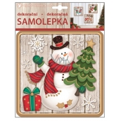Samolepka plastická sněhulák 23 x 18 cm