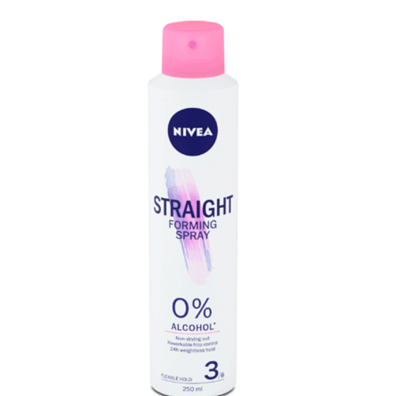 Nivea Tvarovací sprej Straight pro hladký účes proti krepatění a vysušování vlasů 250 ml