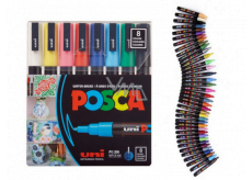 Posca Uniwersalny zestaw markerów akrylowych 0,9 - 1,3 mm Kolory podstawowe 8 sztuk PC-3M
