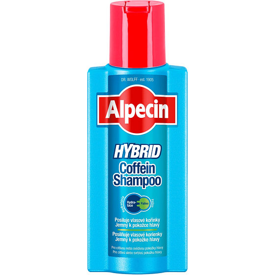 Alpecin Hybrid Coffein Kofeinový šampon pro citlivou, svědivou pokožku hlavy a suché lupy 375 ml