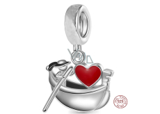 Charm Srebrna 925 Miłość do Wenecji, gondola i gondolier, zawieszka na bransoletkę podróżniczą