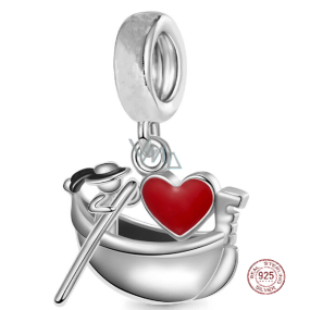 Charm Srebrna 925 Miłość do Wenecji, gondola i gondolier, zawieszka na bransoletkę podróżniczą