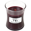 WoodWick Black Cherry - czarna wiśnia świeca zapachowa z drewnianym knotem i szklanym wieczkiem mała 85 g