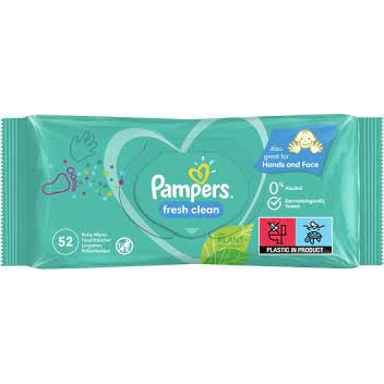 Pampers Fresh Clean nawilżane chusteczki dla dzieci 52 sztuki