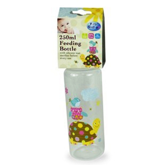 First Steps Patchwork 0+ kojenecká láhev Oranžová želva 250 ml