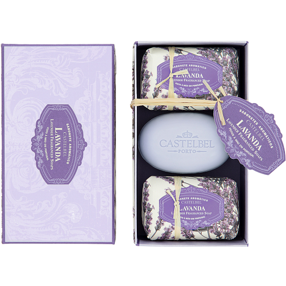 Castelbel Levandule toaletní mýdlo 3 x 150 g, kosmetická sada