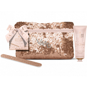 Grace Cole Sweet Vanilla & Almond Glaze krem do rąk i ciała 50 ml + pilnik do paznokci + kosmetyczka, zestaw kosmetyczny dla kobiet