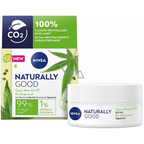 Nivea Naturally Good zjemňující denní krém s konopným olejem pro všechny typy pleti 50 ml