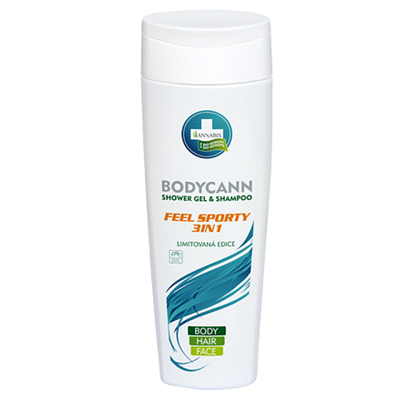 Annabis Bodycann Feel Sporty 3in1 přírodní šampon a sprchový gel 250 ml