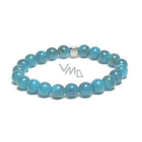 Apatyt niebieski bransoletka elastyczna naturalny kamień, kuleczka 6 mm / 16 - 17 cm, kamień realizacji
