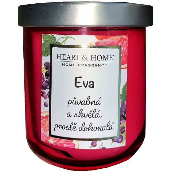 Heart & Home Świeca zapachowa grejpfrut i czarna porzeczka o imieniu Eva 110 g