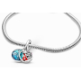 Charm Srebrna 925 Disney Lilo & Stitch - rodzina oznacza, że nikt nie zostaje w tyle, 2w1 zawieszka na bransoletkę rodzina