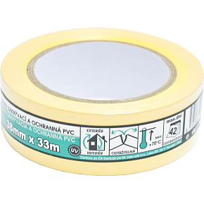 Mako zakrýwająca taśma budowlana PVC, tynkarska, klei 6 tygodni, szerokość 38 mm, długość 33 m