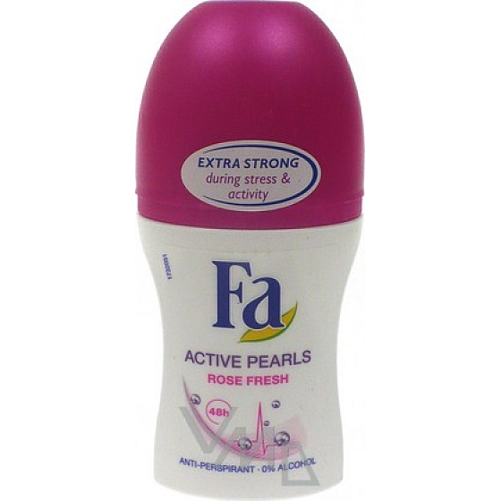 Fa Active Pearls Rose Fresh kuličkový antiperspirant deodorant roll-on pro ženy 50 ml