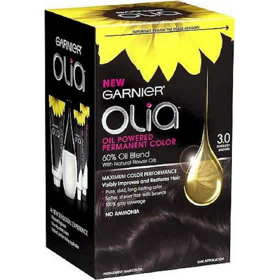 Garnier Olia barva na vlasy bez amoniaku 3.0 Jemně černá