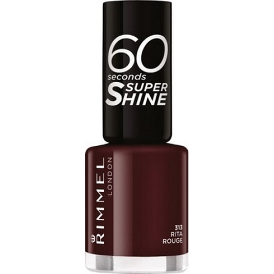 Rimmel London 60 Seconds Super Shine Nail Polish lak na nehty 313 Rita Rouge 8 ml