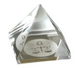 Kryształowe szkło Pyramida czarne, Wagi oznaczają zodiak