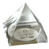 Kryształowe szkło Pyramida czarne, Wagi oznaczają zodiak
