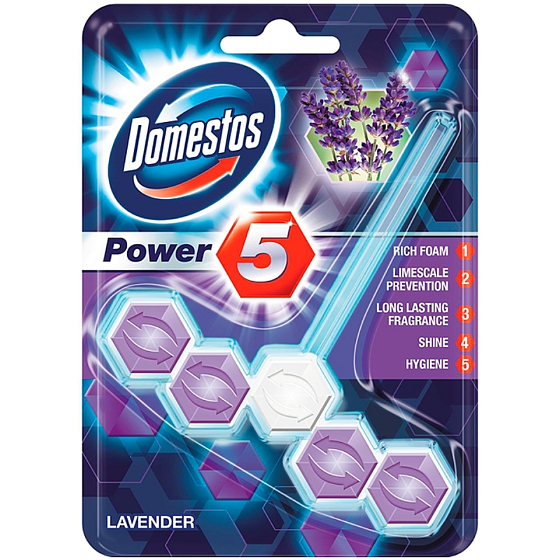 Domestos Power 5 Lavender Wc tuhý blok 55 g