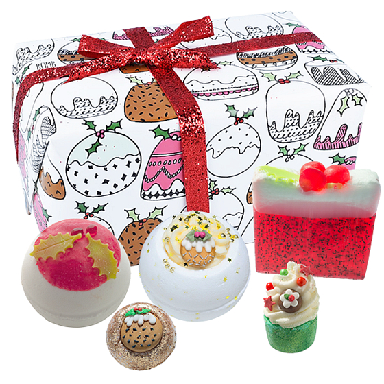 Bomb Cosmetics Pudinkové snění - Figgy Pudding balistik 2x160 g + kulička 30 g + špalíček 50 g + mýdlo 100 g, kosmetická sada