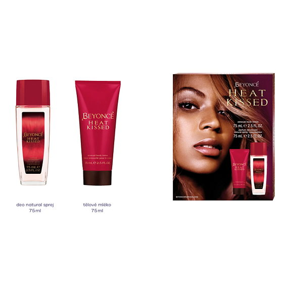 Beyoncé Heat Kissed parfémovaný deodorant sklo 75 ml + tělové mléko 75 ml, kosmetická sada pro ženy