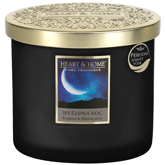 Heart & Home Gwiezdna noc sojowa świeca elipsa 40 godzin 220 g