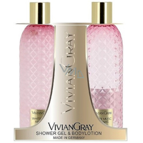 Vivian Gray White Musc & Ananas luksusowe mleczko do ciała 300 ml + luksusowy żel pod prysznic 300 ml, zestaw kosmetyczny