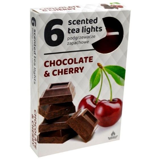 Tea Lights Chocolate Cherry pachnące świeczki 6 sztuk