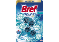 Bref Premium 4 Blue Aktiv Color Ocean WC blok pro hygienickou čistotu a svěžest Vaší toalety, zabarvuje vodu do modra 2 x 50 g, duopack