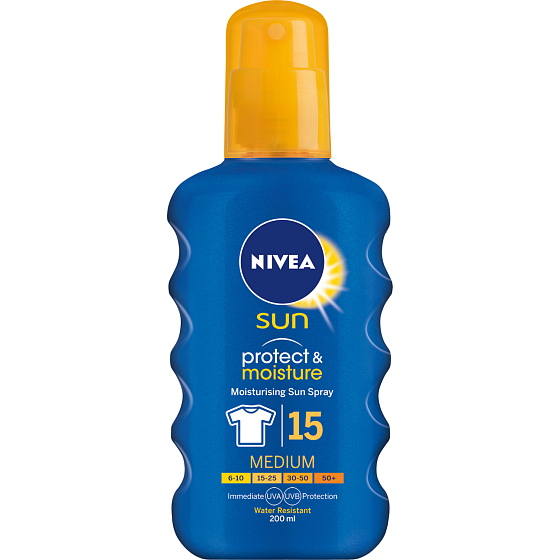 Nivea Sun Protect & moisture OF 15 spray do opalania, 200 ml