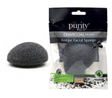 Purity Plus Charcoal gąbka do demakijażu Konjac z aktywnym węglem 1 sztuka