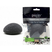 Purity Plus Charcoal gąbka do demakijażu Konjac z aktywnym węglem 1 sztuka