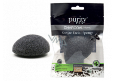 Purity Plus Charcoal gąbka do demakijażu Konjac z aktywnym węglem 1 sztuka