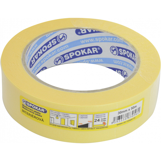 Spokar Papírová zakrývací páska, 1 den, do 60 °C, rozměry 30 mm × 50 m