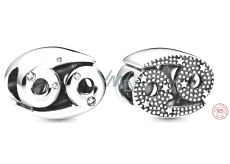 Charm Srebrny 925 znak zodiaku Błyszczący Rak, koralik na bransoletkę