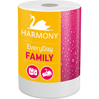 Harmony Family Everyday 2warstwowe ręczniki papierowe 44 m, 1 rolka