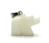 Kryształ Medwiedź przywieszek naturalny kamień, ręcznie szlifowana figurka 1,8 x 2,5 x 8 mm, najdoskonalszy uzdrowiciel