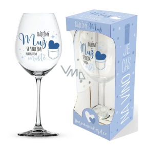 Nekupto Czas na wino szklanka do wina z nadrukiem Bájěčný muž... 440 ml