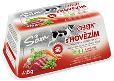 Sam miska dla psów z wołowiną, 97% zawartość mięsa, 415 g