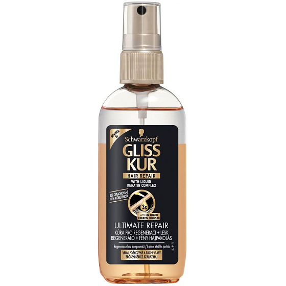 Gliss Kur Ultimate Repair regenerace a lesk bezoplachová kůra 100 ml